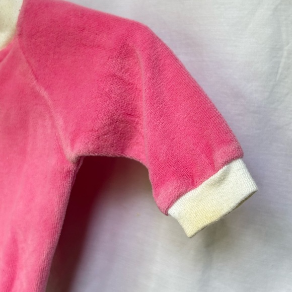Vintage Hand Made Pink Velour Tracksuit and Long Sleeve size 18 mos Pink Balloon - Picture 3 of 8